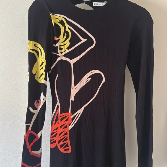 Alice + Olivia X TOM WESSELMANN DELORA OPEN BACK MAXI DRESS, Size 0, $595 - Picture 9 of 12